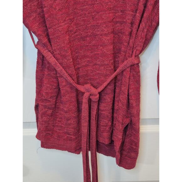 Lane Bryant Red Cowl Neck Knit Sweater Dress Size With Tie Belt Size 18/20 - Picture 4 of 7